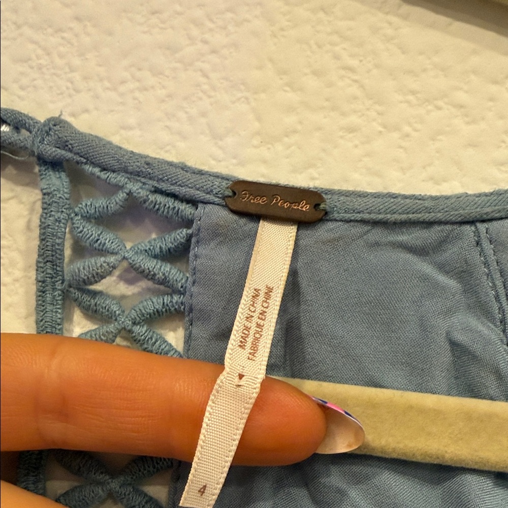 Free People Light Blue Crochet Detail dress - Picture 2 of 5